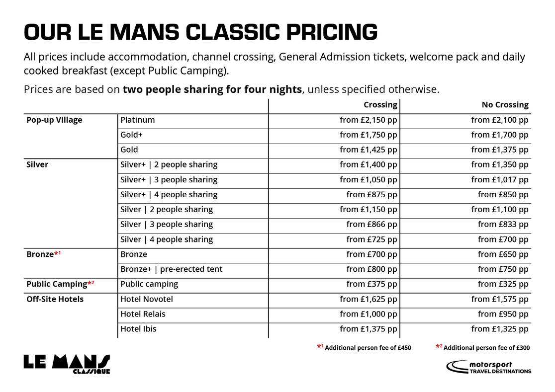 Le mans classic 2026 pricing