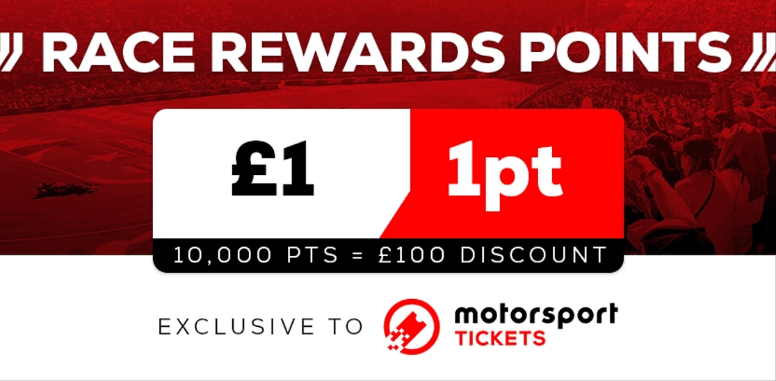 Earn Race Reward Points with each purchase at Motorsport Tickets