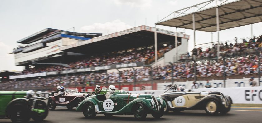 Ferrari 499P no.51 comes over the line to win the hyperclass at Le Mans 24hr 2023